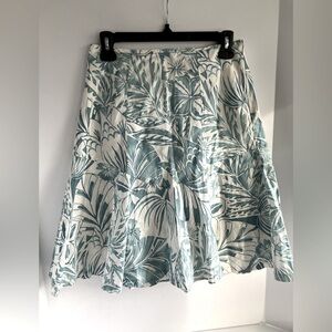 Ann Taylor Womens A-Line Skirt, Size 2, Blue/Ivory, Floral